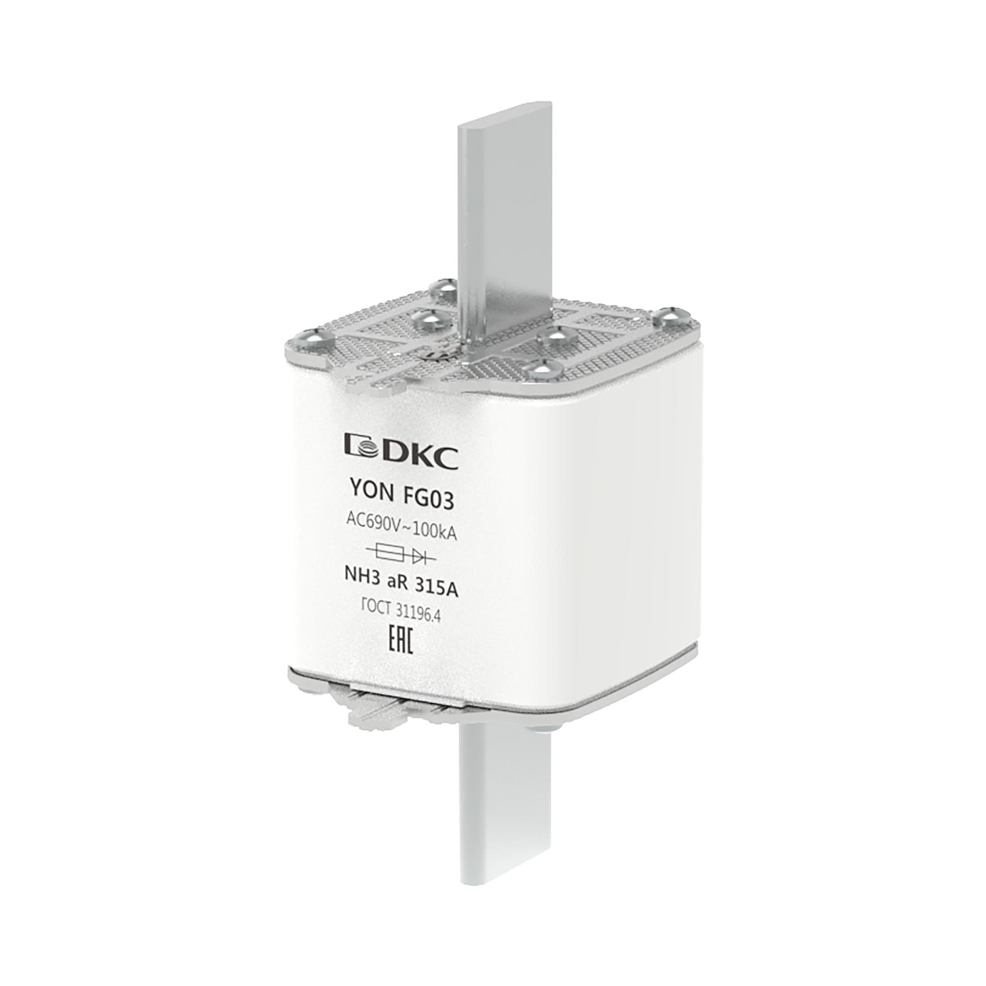 А36. Предохранитель 1FG03-0315-690V-AR YON ножевого типа FG3 315А 690V характеристика  (ДКС)