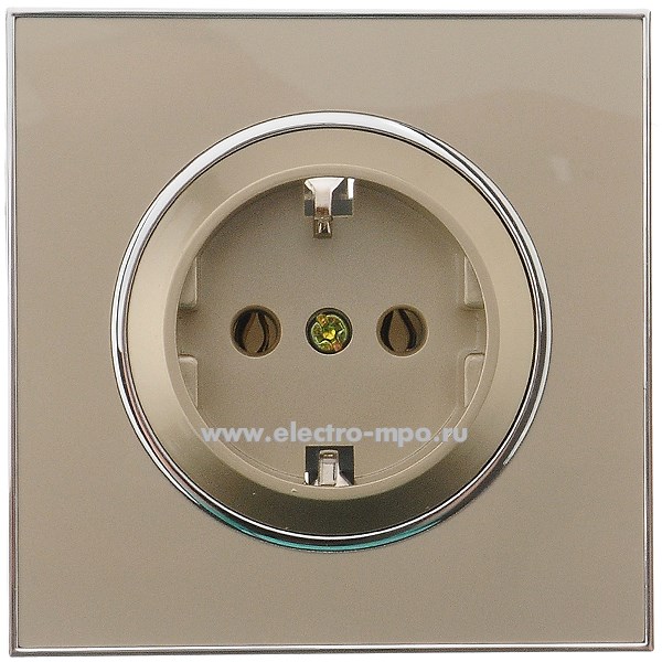 Ю2904. Розетка 6000-42-G "евр" с/п золото (Электромонтаж)