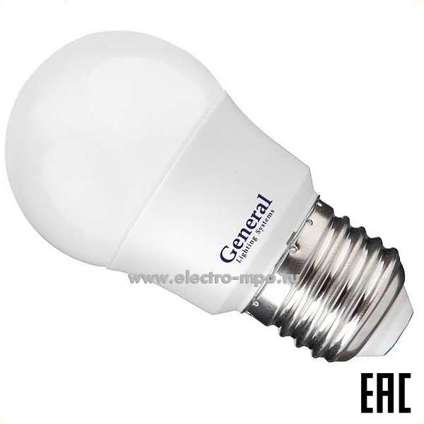 Л16. Лампа 15Вт 661108 GLDEN-G45F-15-230-E27-4500К 1050Лм светодиодная "шарик" х/б свет (General)
