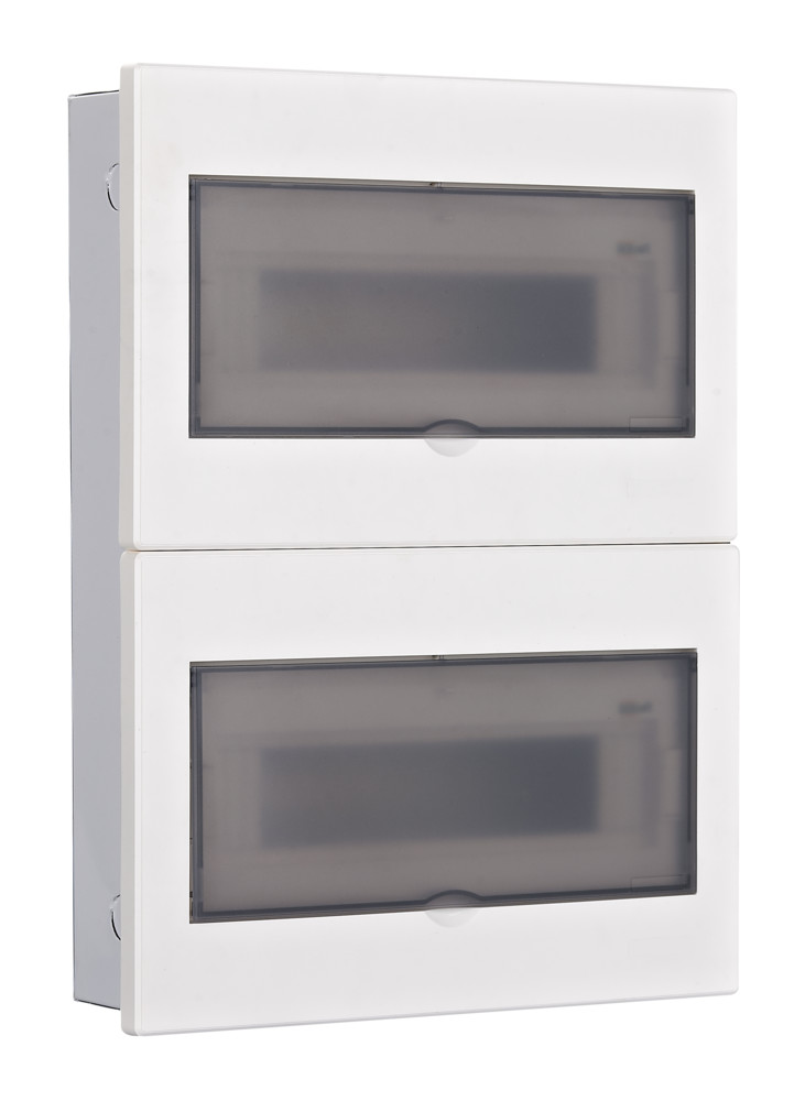 Е42. Корпус 31076DEK встраиваемый прозр. дв. 2 ряда 26 мод. IP41 ЩРВ-М (DEKraft)