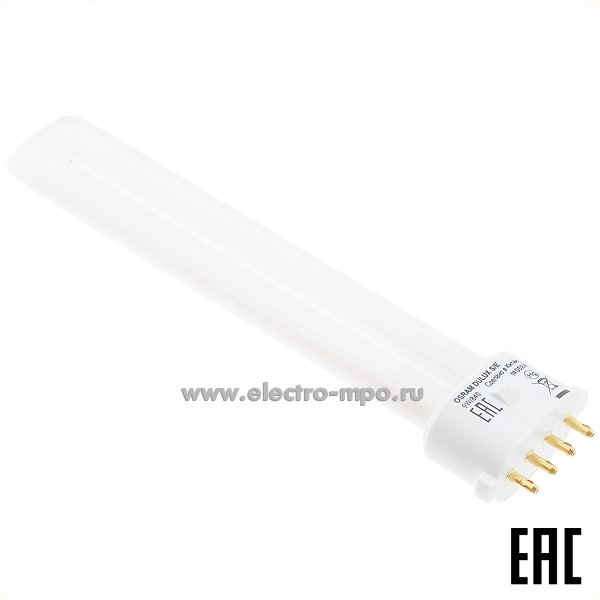 Л3415. Лампа 9Вт 20174 DULUX S/E 9W/840 2G7 600Лм 4000К компакт. люм. энергосберегающая (OSRAM)