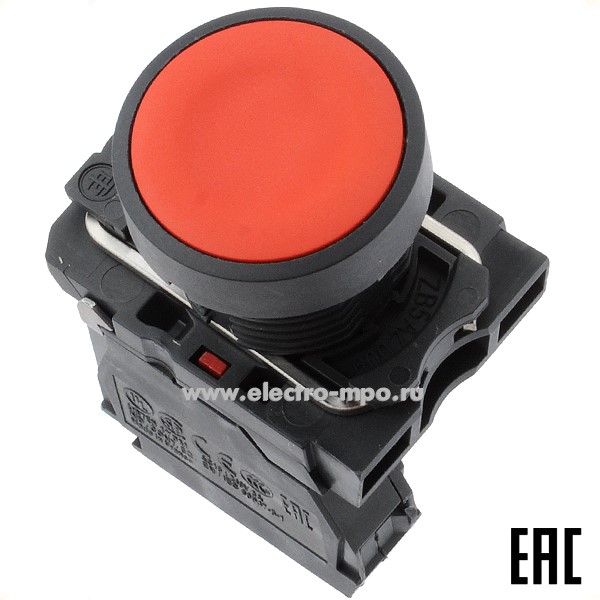 А6321. Выключатель кнопочный XB5AA42 красный 1р без фиксации без подсветки (Schneider Electric)