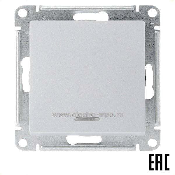 Ю4103. Механизм AtlasDesign ATN000313 выключателя 1 кл. с подсветкой с/п алюминий (Systeme Electric)