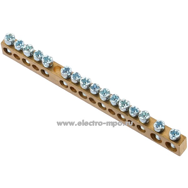 Э1636. Шина земля MIP99039 на 16 присоединений 80А (Schneider Electric)