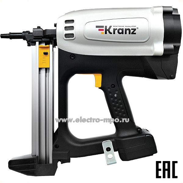 В16. Пистолет KR-16-1650 гвоздезабивной газовый монтажный GN95 95Дж гвозди 15-40мм д-р 2,7-3мм (Kranz)