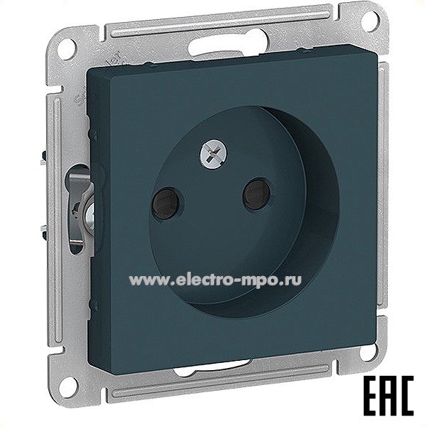 Ю51. Механизм AtlasDesign ATN000849 розетки со шторками с/п изумруд (Systeme Electric)