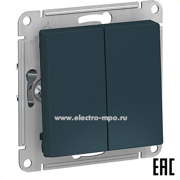 Ю51. Механизм AtlasDesign ATN000865 переключателя 2 кл. с/п изумруд (Systeme Electric)