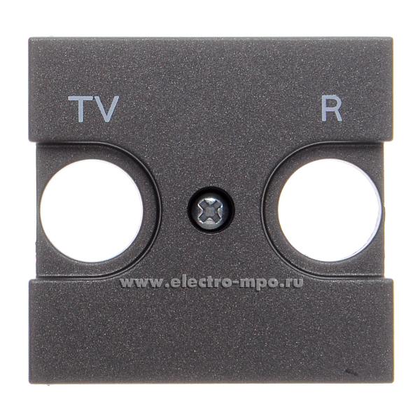 Ю0239. Накладка Zenit N2250.8AN 2CLA225080N1801 розетки телевизионной TV-FM 2 модуля антрацит (ABB)
