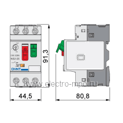 К7868. Автоматический выключатель 495080  NS2-25  4,0-6,3А для двигателя (CHINT)