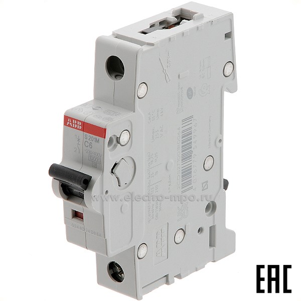 А2780. Автоматический выключатель S201M C20/1п/10кА на Din-рейку 2CDS271001R0204 (АВВ)