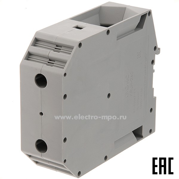 К2223. Клемма KRUH-240 проходная, винтовой зажим, 2 точки подключения,  240 кв.мм,  (ДКС)