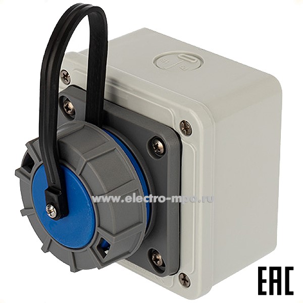 Р66. Розетка 111-125 настенная "евро" влагозащищенная с крышкой 16А IP68 (Rexant)