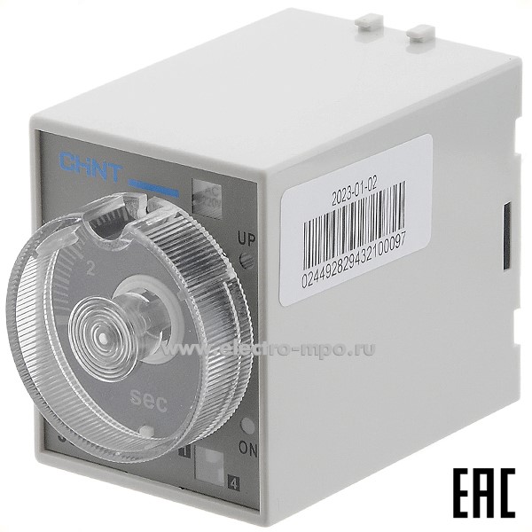 А6982. Реле времени 294321 JSZ3A-B на включение 0,1-1с/10с/60с/6мин 0,75А 1з АС220В (CHINT)