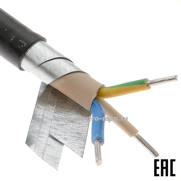 П37. Кабель силовой бронированный АВБШвнг(А)-LS 3х2,5ок 0,66кВ (N, PE)  МКЗ
