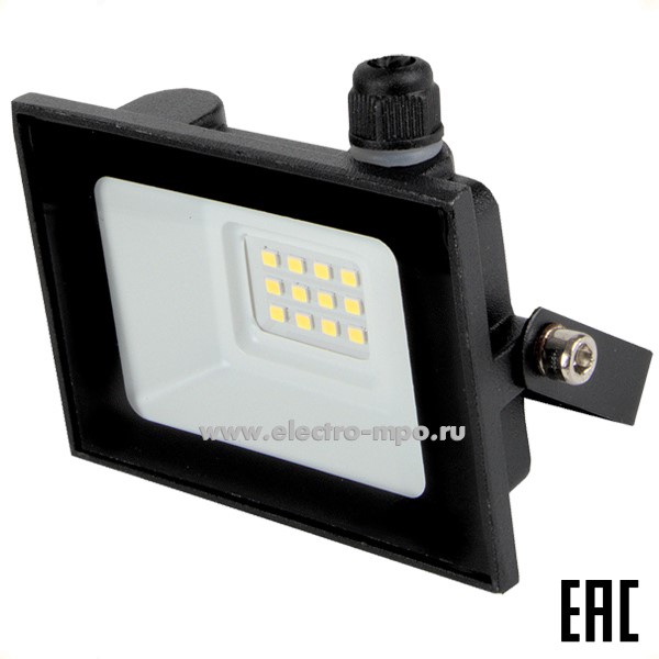 С05. Прожектор 403284 GTAB-10-IP65-4500К 220В светодиодный 10Вт 860Лм чёрный IP65 (General)