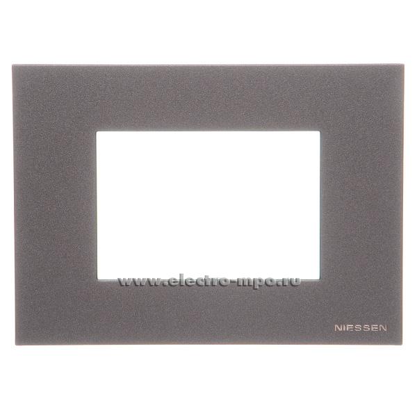 Ю0244. Рамка-1 Zenit N2473AN 2CLA247300N1801 на 3 модуля антрацит (ABB)