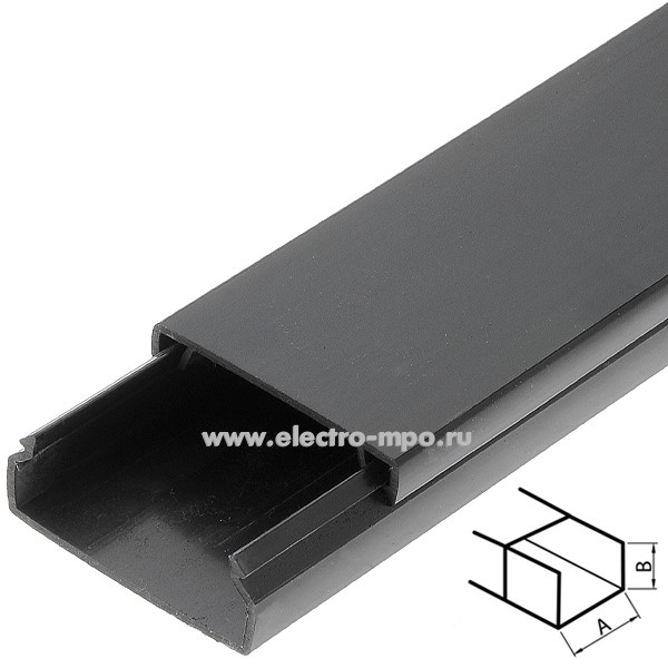 Д6832. Короб РКК-40х16-Ч 1 канальный черный (Рувинил)