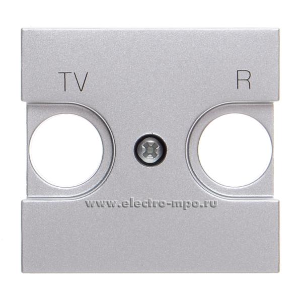 Ю0279. Накладка Zenit N2250.8PL 2CLA225080N1301 розетки телевизионной TV-FM 2 модуля серебро (ABB)