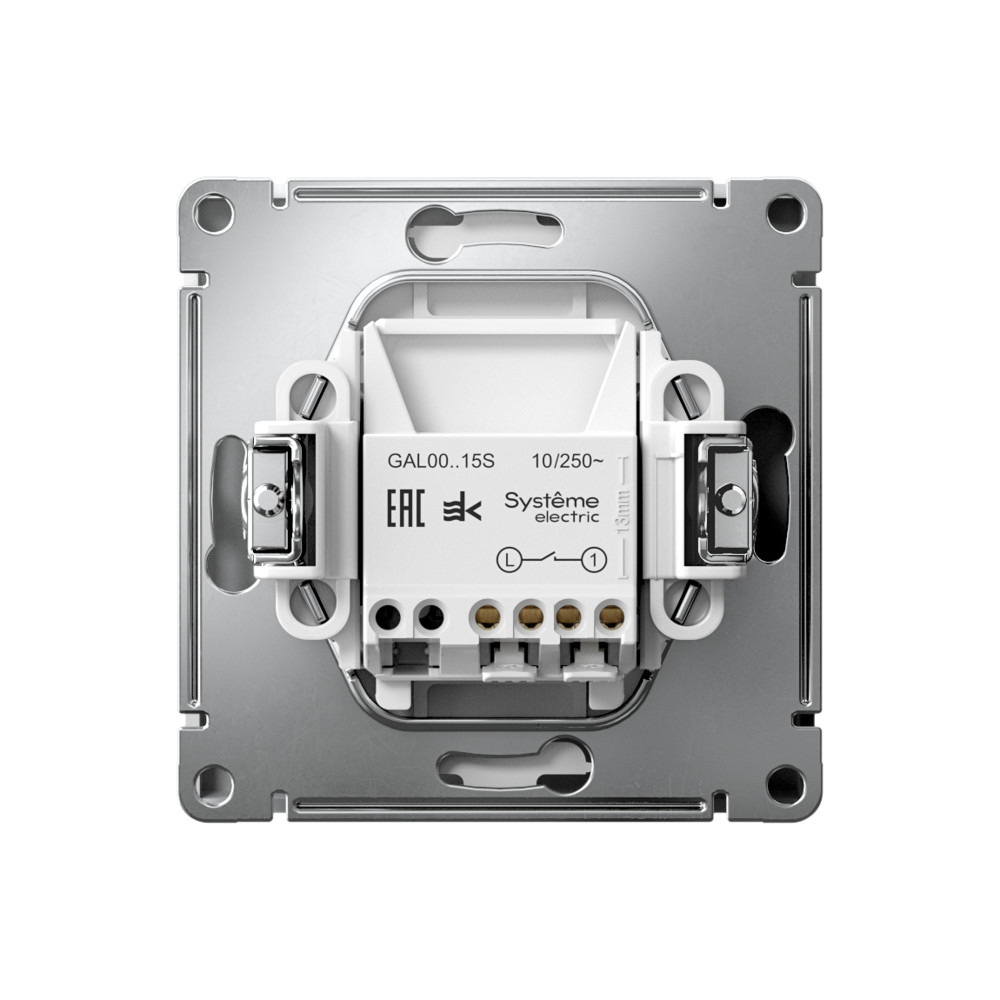 Р34. Механизм ArtGallery GAL001315S выключателя 1 кл. безвинт. зажим с/п кнопочный лотос (SE)