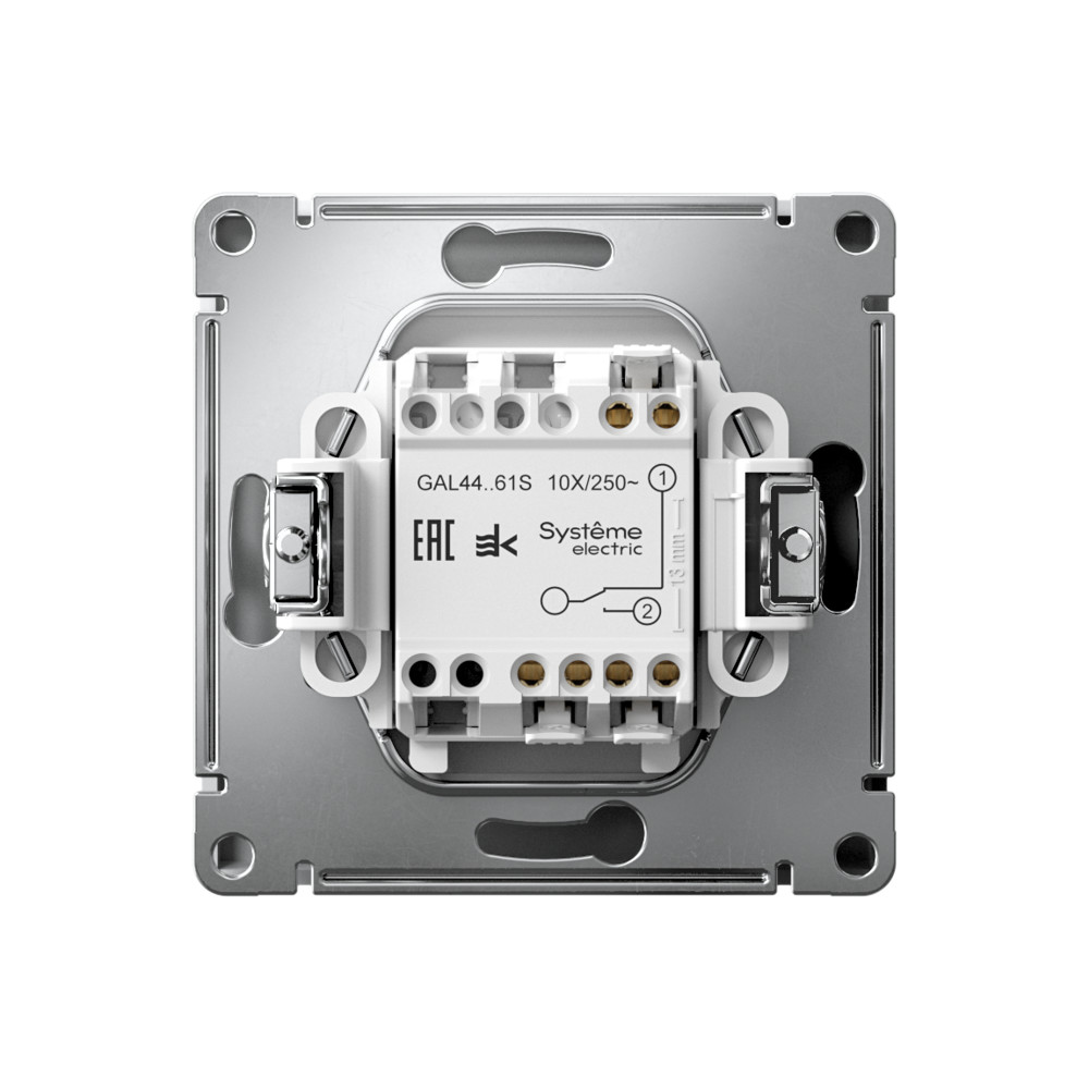 Р34. Механизм ArtGallery GAL440161S переключателя 1 кл. безвинт. зажим с/п  IP44 белый (SE)