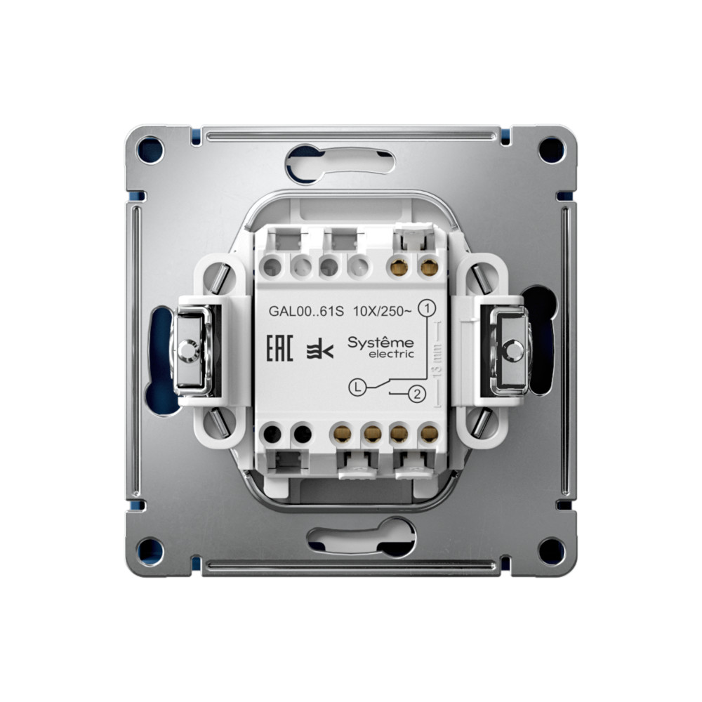 Р34. Механизм ArtGallery GAL001161S переключателя 1 кл. безвинт. зажим с/п  аквамарин (Systeme Electric)