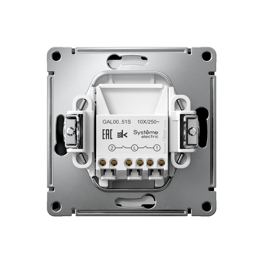 Р34. Механизм ArtGallery GAL001051S выключателя 2 кл. безвинт. зажим с/п карбон (Systeme Electric)