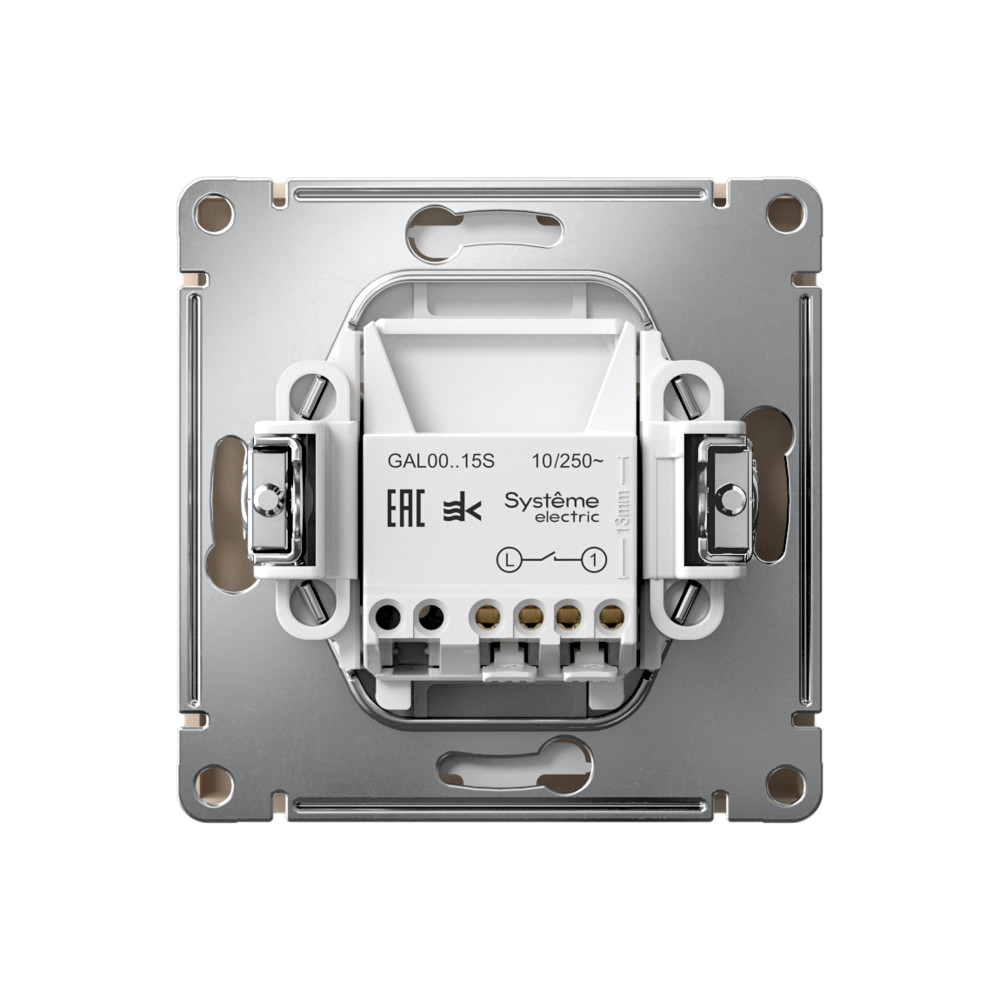 Р34. Механизм ArtGallery GAL001215S выключателя 1 кл. безвинт. зажим с/п кнопочный песочный (SE)