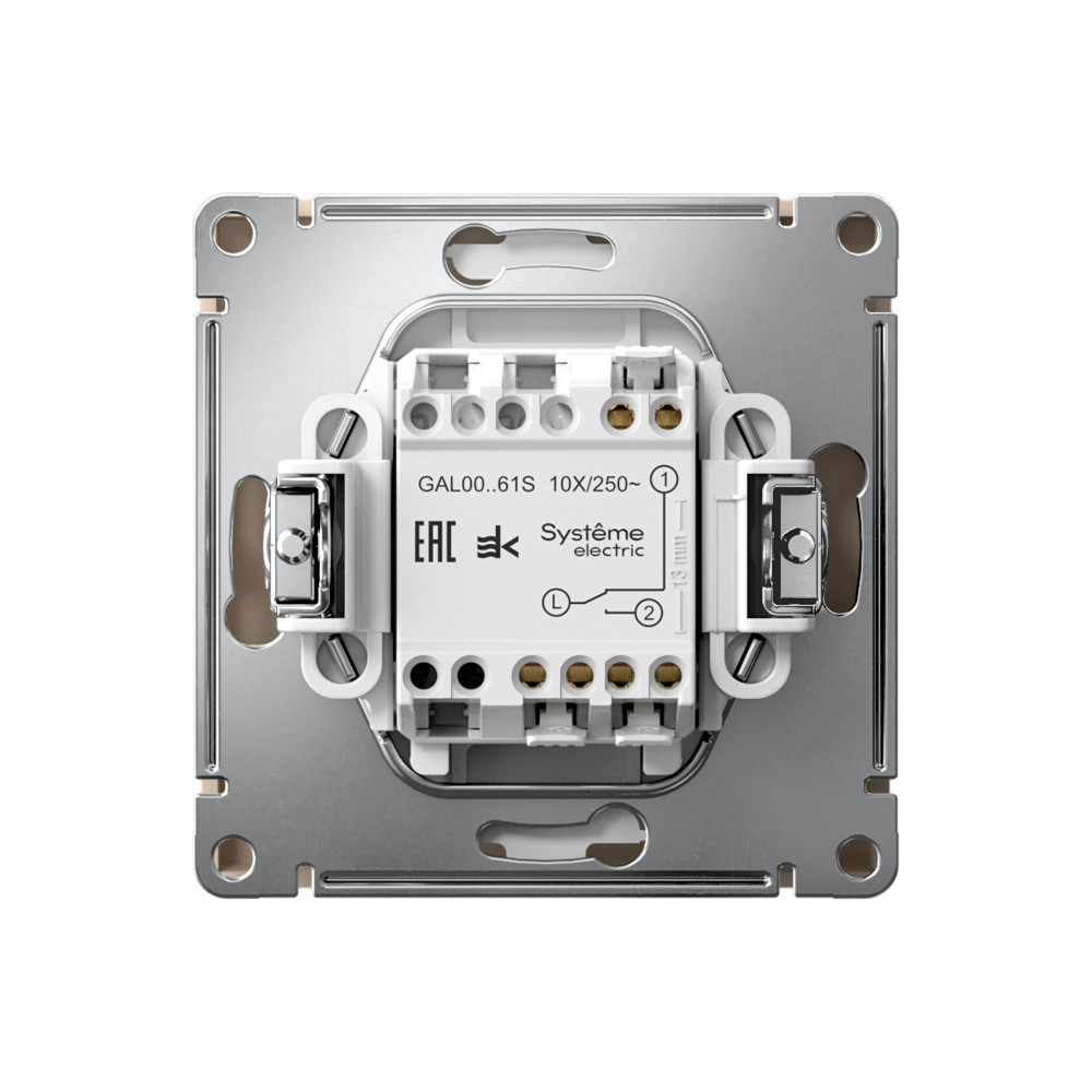 Р34. Механизм ArtGallery GAL001261S переключателя 1 кл. безвинт. зажим с/п  песочный (Systeme Electric)