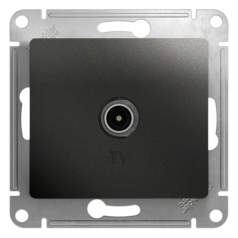 Ю1438. Механизм Glossa GSL000792 розетки TV проходной с/п антрацит (Systeme Electric)