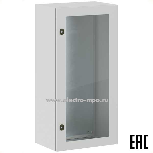 Е9168. Шкаф STX R5STX1264-OUTDOOR навесной IP66 1200х600х400 с прозрачной дверью и монтажной платой (ДКС)