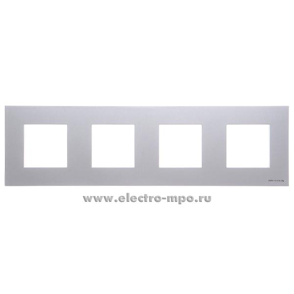 Ю0286. Рамка-4 Zenit N2274PL 2CLA227400N1301 на 8 (4х2) модулей серебро (ABB)
