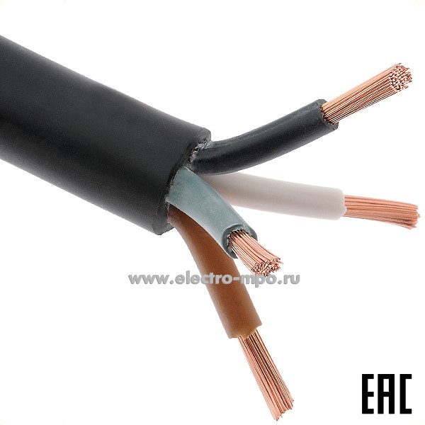 П3126. Кабель КГтп-ХЛ 4х10,0 кв.мм ГОСТ термоэластопласт Dн=18,3мм, Р=0,57кг/м (Брэкс Брянск)
