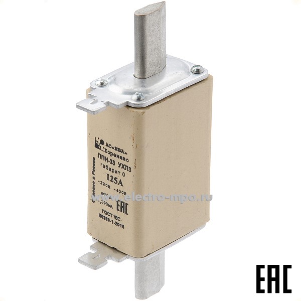А3613. Плавкая вставка ППН-33-125А габарит 0 (Кореневский завод НВА)