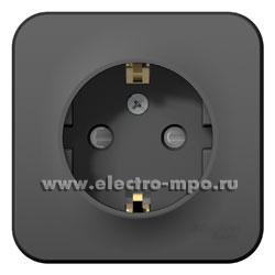 Ю4577. Розетка Blanca BLNRA011116 "евро" со шторками о/п антрацит (Systeme Electric)
