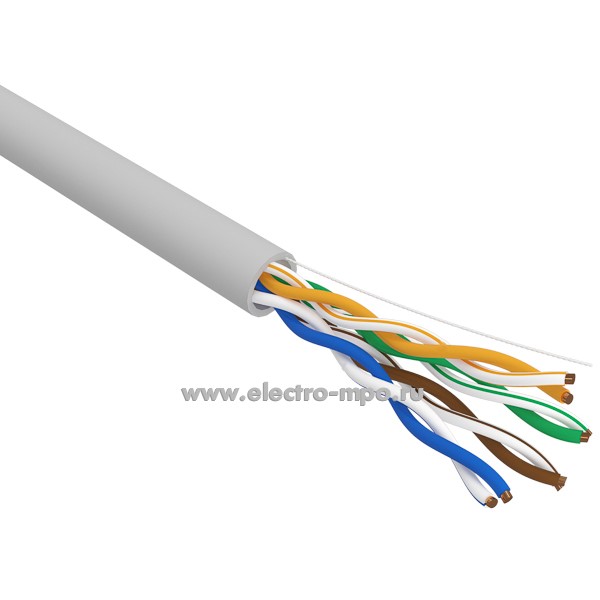 П19. Кабель сетевой 01-0043-2 омедненный U/UTP CCA CAT5e PVC 4PR 24AWG INDOOR SOLID серый (PROconnect)