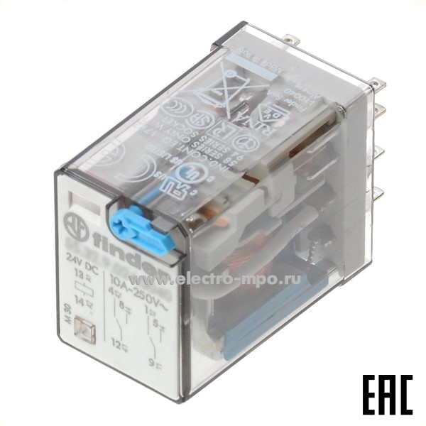 А94. Реле промежуточное 551291100000 110В DC 10А 2перекл. контакт RTI серия 55 (Finder)