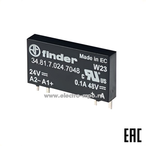 А94. Реле промежуточное твердотельное 348170247048 24В DC 0,1А 1з серия 34 (Finder)