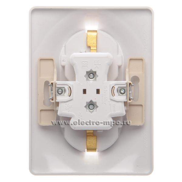 Розетка Glossa GSL000124 \"евр\" двойная с/п белая (Schneider Electric)