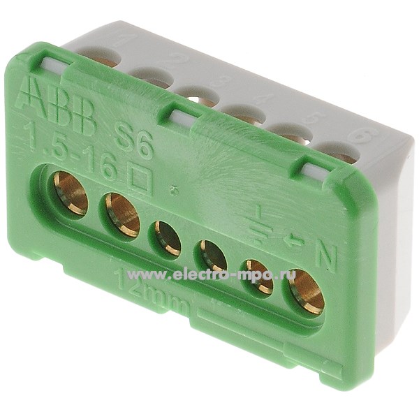 Э1718. Шина земля PEK/S06 винтовая PE3x16+3х6мм2 1SPE007715F0741 (АВВ)