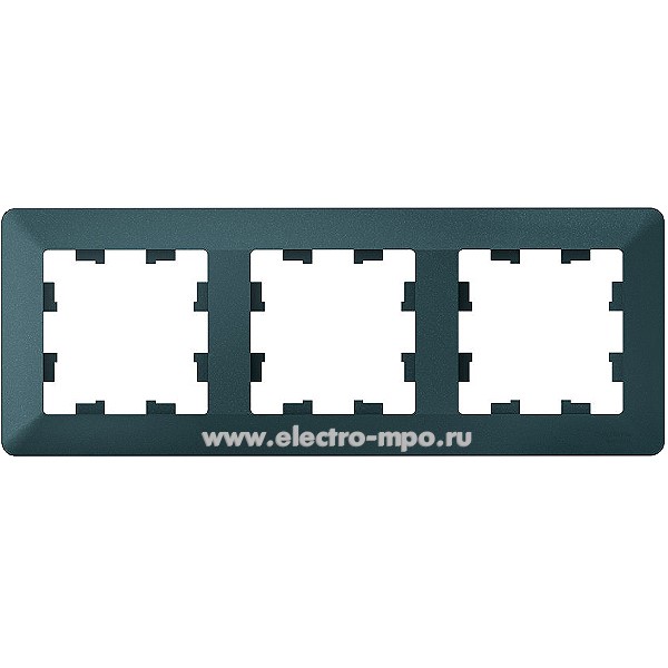 Ю32. Рамка-3 AtlasDesign Air ATN220803 универсальная изумруд/дымчатый черный (Systemе Electric)