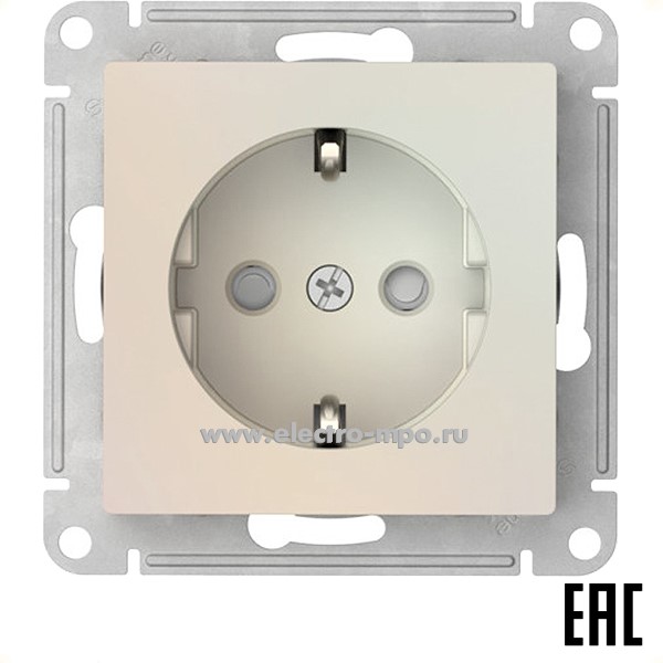 Ю52. Механизм AtlasDesign ATN000445S розетки "евро" со шторками безвинт. зажим. с/п жемчуг (SE)