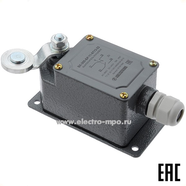 А5481. Концевой выключатель ВК-300-БР-11-67У2-22 ход влево с самовозвратом 16А IP67 (Электротехник Москва