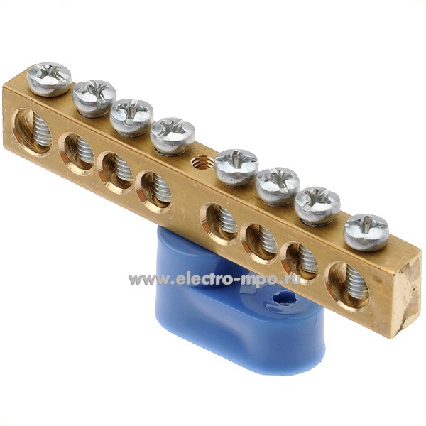 Э1354. Шина N8 ноль 1 изолятор на 8 присоединений латунь 150А (П.К. ЭБК )