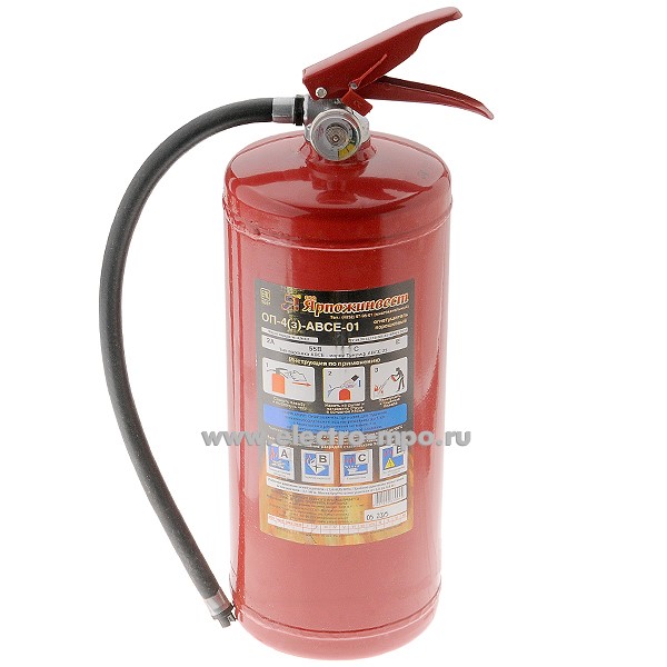 И9734. Огнетушитель ОП-4 (з) АВСЕ порошковый ЗПУ алюминий (Ярославль)