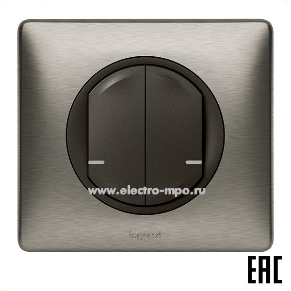 Ю8492. Выключатель Netatmo 064894 Celiane 2кл. беспроводной графит (Legrand)