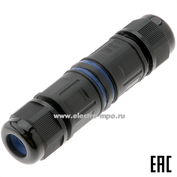 Р9828. Соединитель JiNH CNP273-3P кабельный 3pin, 0,5-2,5мм2 пластик IP68 черный (Электромонтаж)