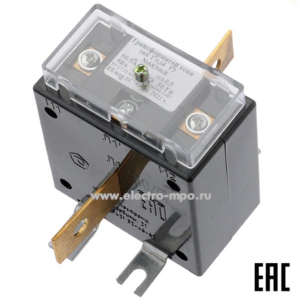 Т3943. Трансформатор тока Т-0,66-50/5-0,5-5ВА с шиной (ЭЛТИ Кострома)