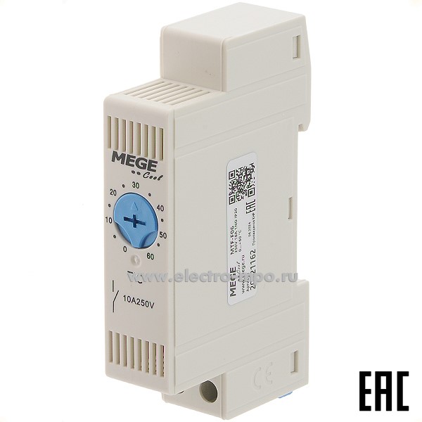 Б3636. Термостат MTF - F06 20121162 Т=0-60 град. 250В АС контакт 1нр (MEGE Cool)