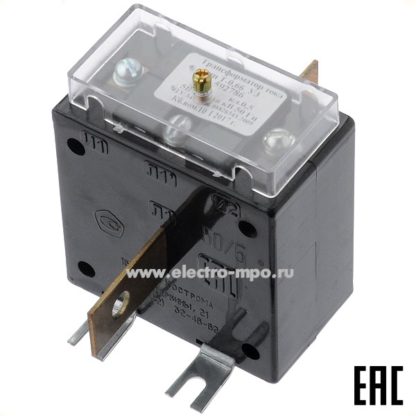 Т3957. Трансформатор тока Т-0,66-50/5-0,5-10ВА с шиной (ЭЛТИ Кострома)