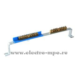 Э1374. Шина N8хРЕ8 ноль+земля на 8+8 присоединений латунь 100А (П.К. ЭБК )